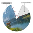 thumbnail image 6 of Cauagu 48" Christmas Tree Skirt Majestic Deer Mountain Lake Pattern Christmas Tree Decorations Tree Mat for Xmas Decorations Occasion Holiday Home Decor -48", 6 of 7
