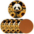 thumbnail image 2 of Panda 6PCS Round Microfiber Leather Coasters Set, 11x11 cm/4.3x4.3 in Absorbent Drink Mats for Home, Kitchen, and Office - and Easy to Clean Table Coasters, 2 of 6