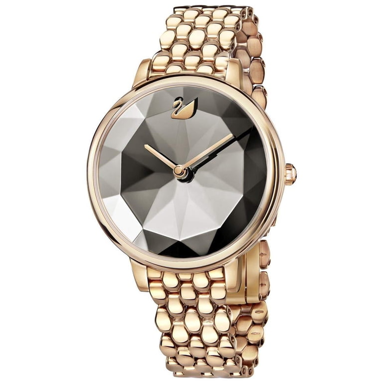 New Swarovski Watch Bracelet- Grey Crystal Rock oval watch, Swiss Made, Crystal bracelet, Gray  main image 4