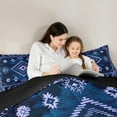 thumbnail image 6 of Manfei Western Boho Print Bedding Comforter Set,Ancient Aztec Geometric Twin Comforter Sets,Blue Purple Bedding Set For Men Women,Super Cozy Room Decor Reversible,2pcs, 6 of 9