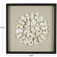 thumbnail image 3 of DecMode Cream Shell Handmade Abstract Circular Shell Wall Decor with Beige Linen Backing and Black Frame, 3 of 14