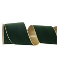 thumbnail image 1 of Cinta CSZD de terciopelo verde y dorado, alambrada, 10 cm de ancho, 1 of 6