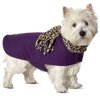 Blanket Coat with Leopard Scarf, Grape