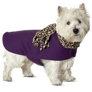 Blanket Coat with Leopard Scarf, Grape