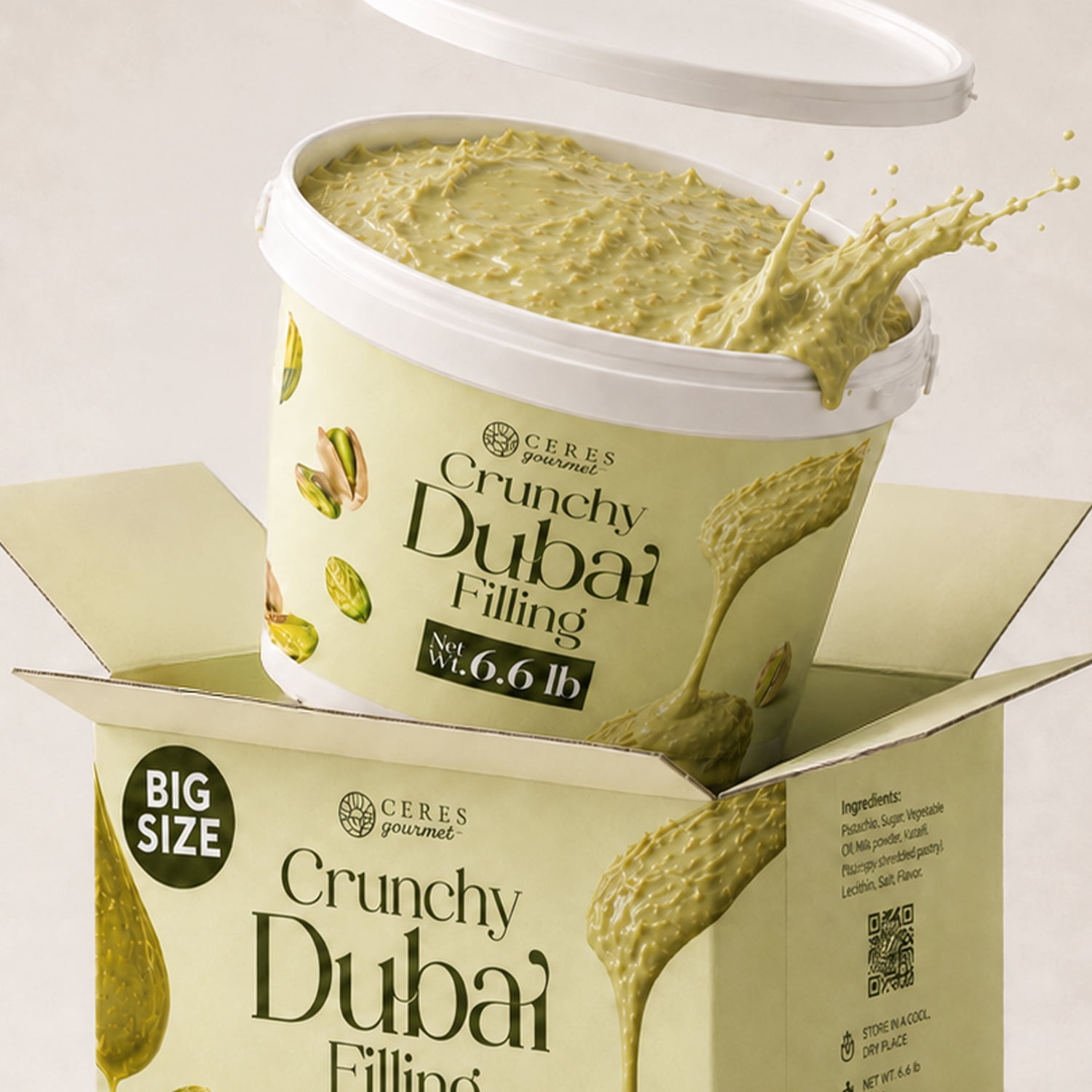 Ceres Gourmet Pistachio Cream with Kataifi Dubai Chocolate Filling 1 Count 105.6 oz