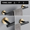 thumbnail image 5 of 5-Piece Bathroom Hardware Set Black and Gold, Lava Odoro Towel Rack Set Stainless Steel Wall Mounted - Include 23.6 in Bath Towel Bar, 2 Robe Towel Hooks, Toilet Paper Holder and Towel Ring, 5 of 18