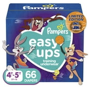 Pampers Easy Ups Training Underwear Space Jam Prints, Size 6 4T-5T, 66 Ct