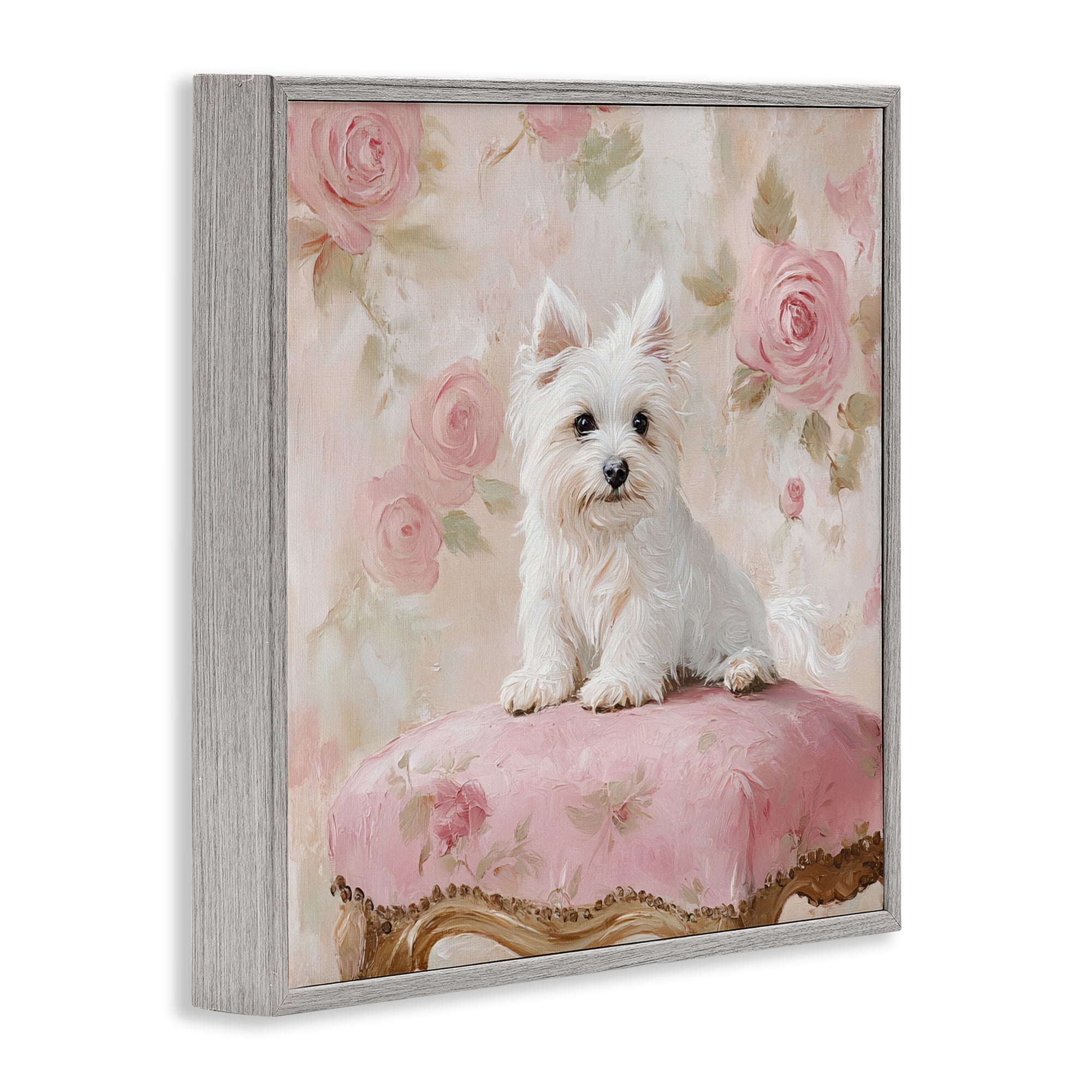 Stupell Industries Fancy Francesca Puppy Gray Framed Giclee Art, design by Tina LeCour