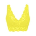 thumbnail image 4 of Jiaweic Women's Lace Bra No Underwire Back Underwear for Comfortable All-Day Wear Yellow,S, 4 of 5