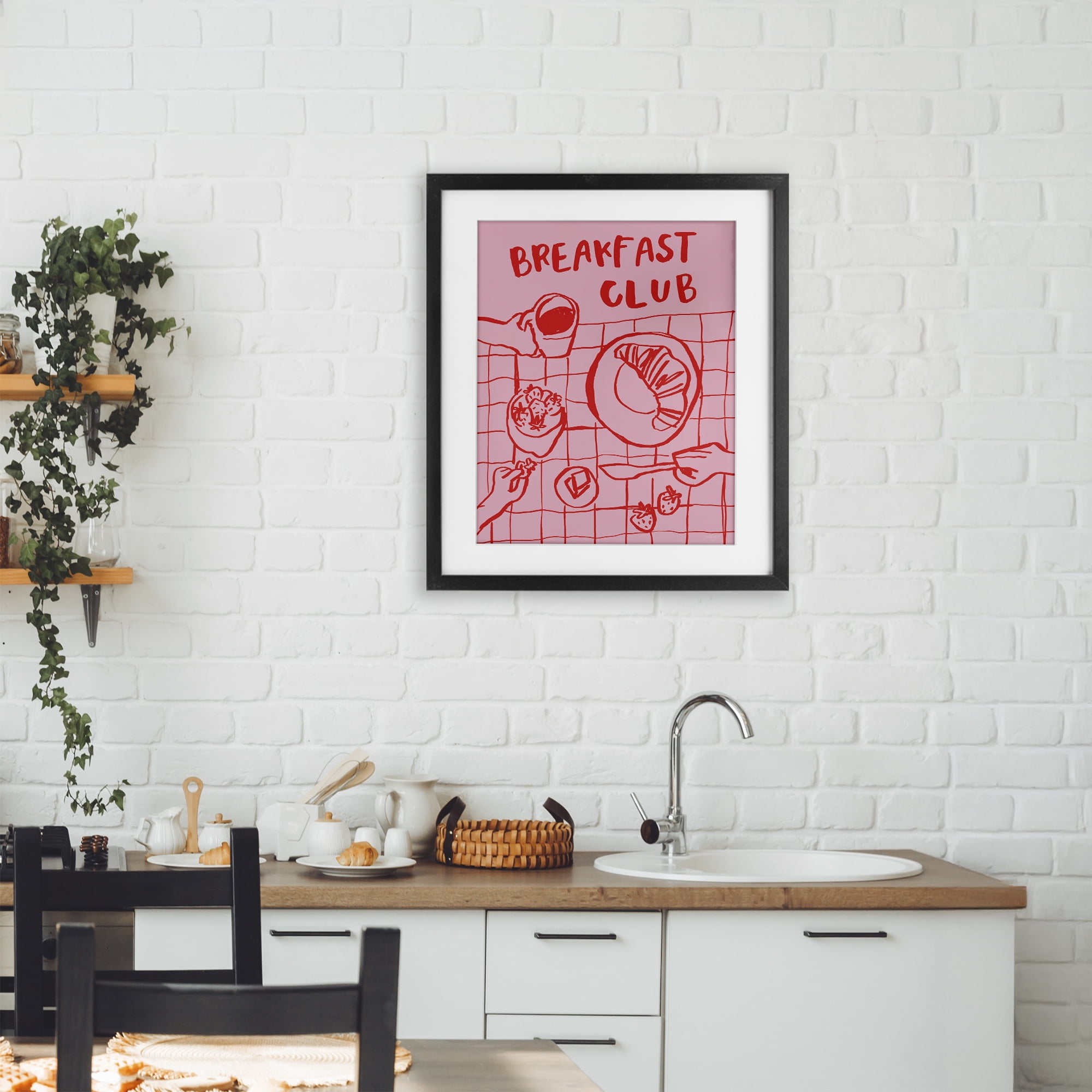 Stupell Industries Breakfast Club Doodles Black Framed Print Under Glass, design by Jenaya Jackson