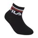 thumbnail image 2 of FILA Calcetines para Niños, paquete de 6 - Quarter, logo, rayas, color sólido Negro/Gris 23-26, 2 of 3