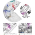 thumbnail image 2 of FMSHPON Ink Flower Dragonfly Xmas Christmas Tree Skirt Stand Mat for Holiday Party Decoration Indoor Outdoor 48 inches, 2 of 6