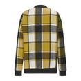 thumbnail image 7 of CQONEPT Women's Flannel Shacket Long Sleeve Button Down Plaid Jacket with Side Pockets Yellow M, 7 of 7
