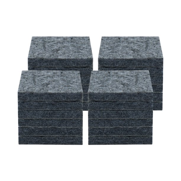 Uxcell 3/4" Almohadillas cuadradas autoadhesivas de fieltro antideslizantes para pisos, color gris, paquete de 24