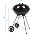 thumbnail image 2 of WYDK 18 inch Portable Charcoal Grill, Stainless Steel BBQ Kettle Charcoal Grill with Wheels and Storage Holder for Camping, Picnic, Barbecue, Party, Outdoor Activities, 2 of 7