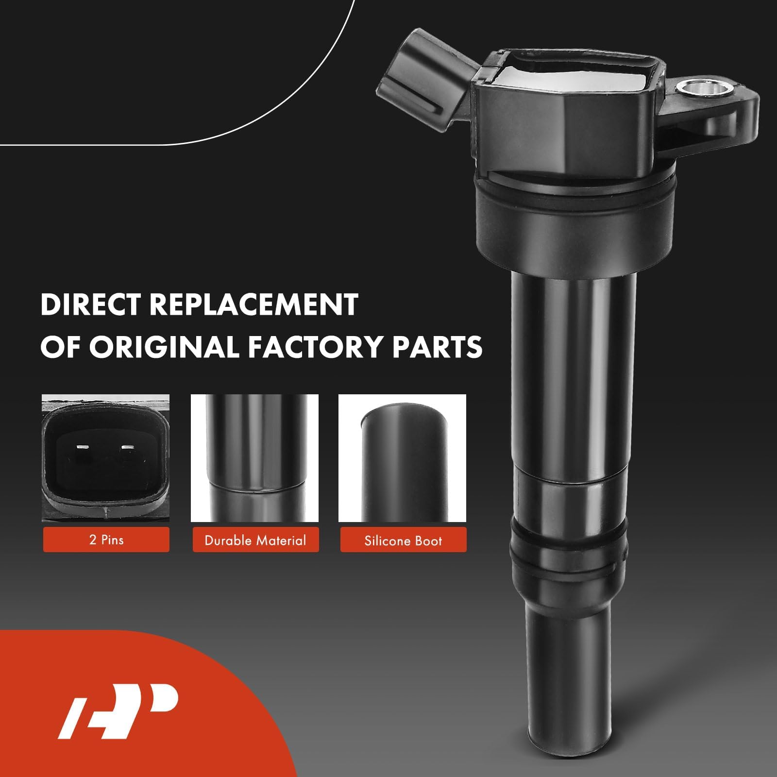 A-Premium Set of 4 Ignition Coil Pack (2-pin) and Iridium Spark Plugs Compatible with Hyundai Elantra 2012-2016 1.8L 4 Cyl, Tucson 2014-2020 2.0L 4 Cyl & Kia Soul 2012-2019 2.0L 4 Cyl