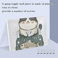 thumbnail image 3 of Yayeee Toggle Light Switch Wall Plate 2-Gang 4.56"x4.48" Decorative Outlet Cover, Beige Cute Cat, 3 of 7