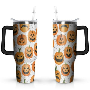 Hallowmas (113) Pumpkin Ghost Boo Witch Spider Web 40 OZ Tumbler Cup with Lid and Straw Gifts for Mom Friend Sister Grandma Halloween Gifts