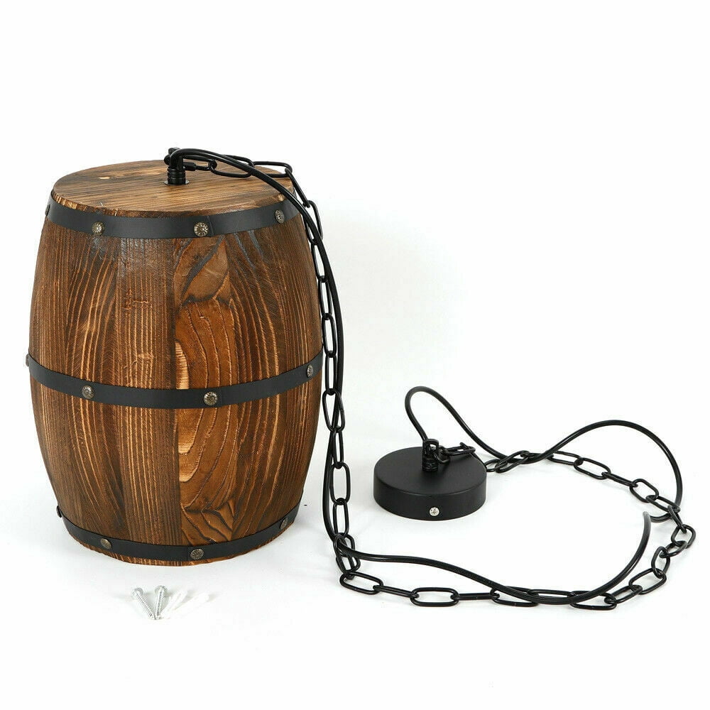 MONIPA Wine Barrel Light Bar Cafe E27 Fixture Ceiling Pendants Lamp