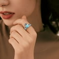 thumbnail image 4 of VAKKI Heart Shape Turquoise Claddagh Rings 925 Sterling Silver Celtic Knot Rings Womens Vintage Rings, 4 of 5
