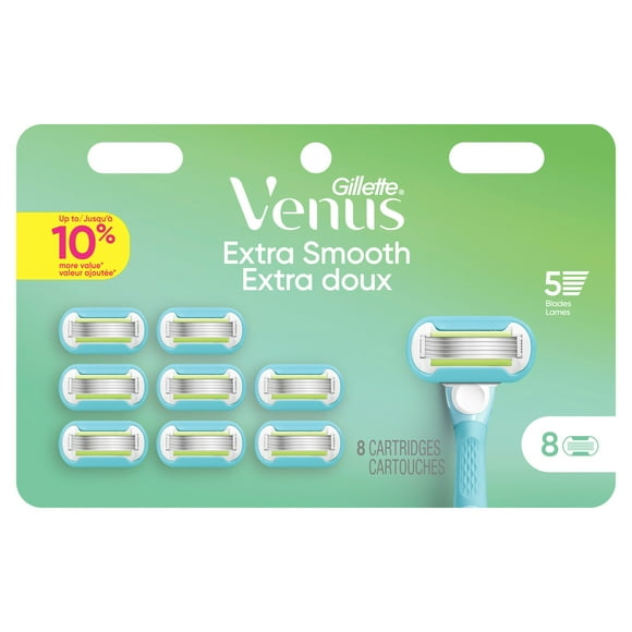 Cartouches de rechange de rasoir Gillette Venus Extra doux pour femmes, cartouches de rechange à 5 lames 8CT