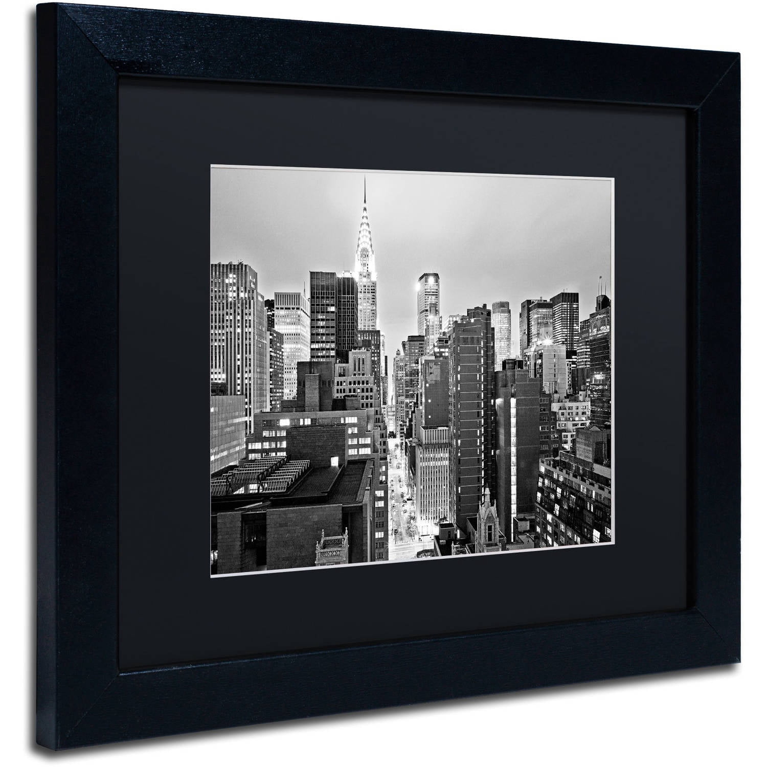 Trademark Fine Art "New York Skyline 2" Canvas Art by Preston Black Mat, Black Frame