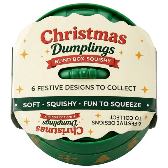 CQHVKQ 3.35" Giant Dumpling Squishy Mystery Box, Christmas Mystery Squishy Dumplings, Glitter Stress Relief Squeeze Balls with Steamer Box, Mystery Surprise Fidget Christmas Toys for Kids, Random