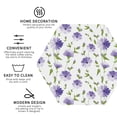 thumbnail image 3 of Zufioo Purple Chicory Print Leather Coaster Set, Decorative PVC Coasters 4-pack - Scald and Stain-resistant, Suitable for Home, Cafes, Restaurants-Hexagon, 3 of 6