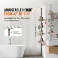 thumbnail image 2 of KFFKFF Tringle de Tension pour Douche, Réglable de 42 Pouces à 114 Pouces, Tringle de Tension de Douche Polyvalente avec Plateau Durable Supportant la Charge, Résistante à la Corrosion, Assemblage Simple, Convient aux Salles de Bain, 2 of 9
