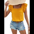 thumbnail image 4 of Top de Mujer con Cuello Cuadrado y Volantes de Corta Amarillo L, 4 of 10
