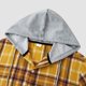 thumbnail image 4 of Camisas s Para Hombre Manga Corta Camisa informal de otoño e invierno para hombre, blusa de manga larga con cuello encapuchado y estampado a cuadros (Yellow, XXL), 4 of 7