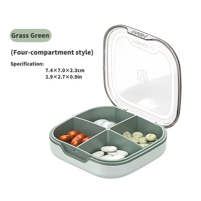 Pastillero portátil de gran capacidad for 7 días, mini organizador de medicamentos con compartimentos sellados, dispensador de pastillas diario de mano for viajes y uso doméstico