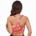 thumbnail image 4 of HCNTES Push Up Bikini Top for Women U Wired Wide Straps Swimsuit Tops Scoop Neck Padded Lace Up Back Bathing Suit Top Only(XL,a68-Red), 4 of 9