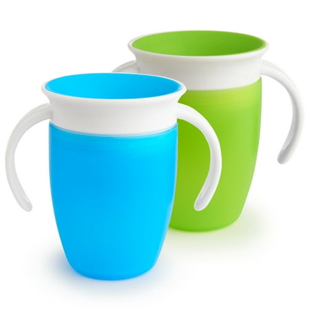 Munchkin Miracle 360˚ 7oz Trainer Cup, 2 Pack, Blue/Green