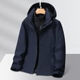 thumbnail image 2 of VBTAPA Mens Softshell Jacket 3 in 1 Rain Jackets Warm Winter Coat Windproof Snowboarding Jacket with Detachable Puffer Coat and Hood Lightning Deals Today Navy XXL, 2 of 8