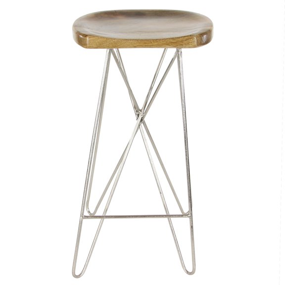 DecMode Mango Wood Bar Stool, Brown