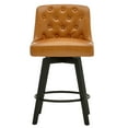 thumbnail image 3 of MINCETA Counter Stool,26" 360 Free Swivel Upholstered Bar Stool with Back-PU in Brown, 3 of 7