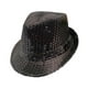 thumbnail image 3 of Sombreros de sol creativos Fedora con lentejuelas para viajes, juegos de rol, presentaciones en escenario al libre Negro, 3 of 8