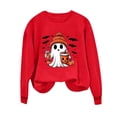 thumbnail image 5 of DIOAZUD Halloween Sweatshirts Women Spooky Ghost Print Pullovers Soft Holiday Crewneck Long Sleeve Sweater Tops Halloween Costumes Red S-XXL, 5 of 6