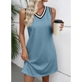 thumbnail image 2 of Vestido EVALESS casual con cuello en V sin mangas a rayas 2026 para mujer, 2 of 5