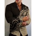 thumbnail image 1 of Nueva llegada Camisas de moda para hombres Casual Flores Estampado Manga larga Botón Top Ropa de hombre de gran tamaño, 1 of 6