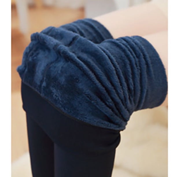 Txlixc Pantalones de terciopelo grueso, cintura alta, forro de terciopelo, medias elásticas de larga duración Txlixc moda