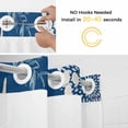 thumbnail image 5 of Sea Turtle Coastal No Hook Shower Curtain with Snap in Liner, Waterproof Fabric Shower Curtains, Summer Beach Coral Nautical Navy Blue Shower Curtain Set Top See Through for Bathroom 36"x78", 5 of 8