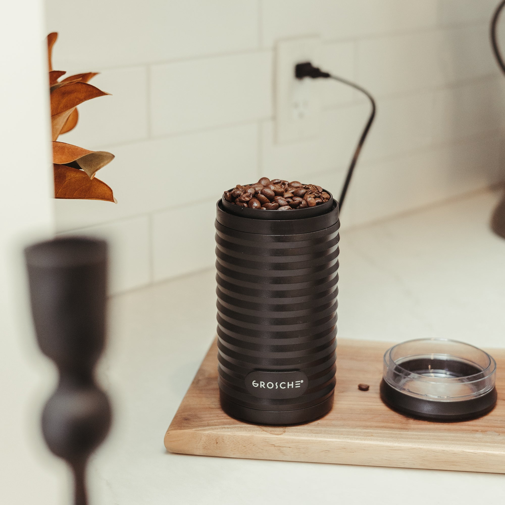 GROSCHE BREMEN Blade Electric Coffee Grinder, Stainless Steel Electric Grinder with easy storage, 180 Watts High Power Motor