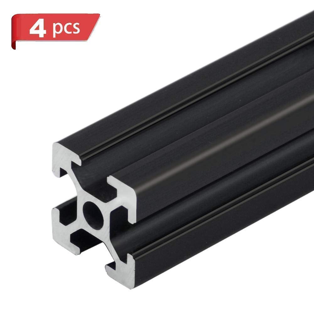 4pc BLACK 2020 V-slot European Standard Anodized Aluminum Profile Extrusion Rail