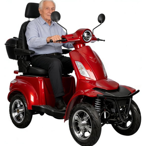 Mobility Scooter for Seniors and Adults , 1000W 4-Wheel Electric Mobility Scooter, 15.5 mph Max Speed, 25 Miles Long Range, 500lbs Capacity, All Terrain Heavy Duty Electric Scooter with Lock