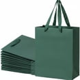 thumbnail image 2 of Dark Green Gift Bags, Dark Green Kraft Paper Bags with Handles 8 x 4 x 10 Inches 12 Pack Heavy Duty Shopping Matte Party Merchandise, 2 of 6
