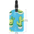 thumbnail image 6 of Square 2Pack PU Leather Cactus Cruise Luggage Tag with Privacy Cover and Name ID Tag for Travel Handbags Backpacks Luggage Tags, 6 of 6
