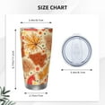 thumbnail image 4 of Picia Autumn Animal Maple Leaves Pattern 20 oz Tumbler Stainless Steel Vacuum Insulated Coffee Ice Cup Double Wall Travel Flask Dual Lid Water Bottle, Eco-friendly Car Cup-Without Straw, 4 of 8