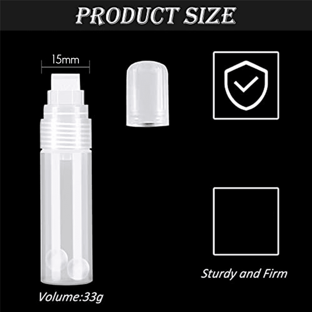 50 Pack Refillable Acrylic Paint Markers 15mm Empty Acrylic Markers Clear White Paint Marker Pens for Rock Painting Wood